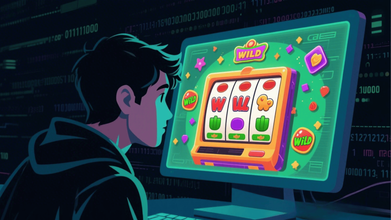 Ilustrasi membaca kode kemenangan slot online